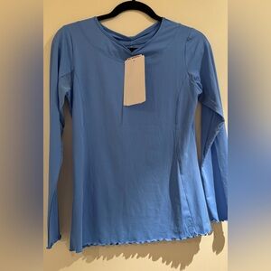 Women's Gottex Blue Athletic Long Sleeve Top